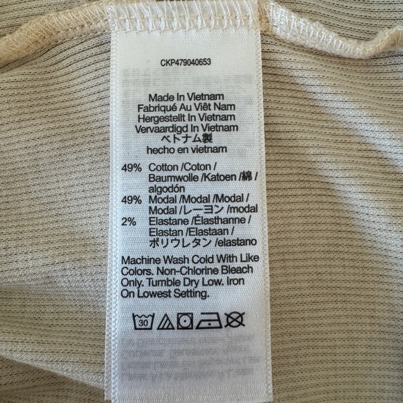 Madewell Brightside Supercrop Crewneck Long-Sleeve Tee Antique Cream M - Picture 7 of 7